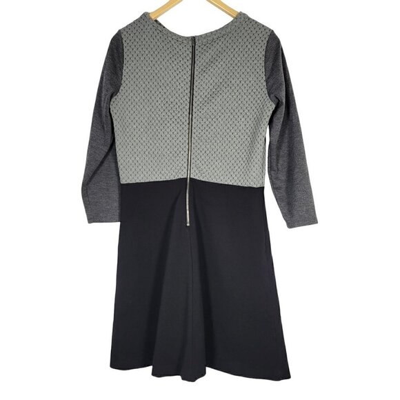 Ann Taylor Loft Women's Quilted 3/4 Sleeve Grey Dress Size 8 - Picture 6 of 13